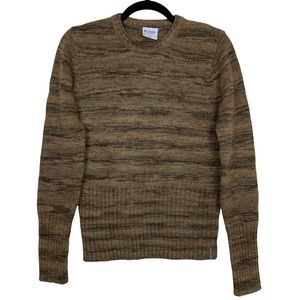 Columbia Knit CrewNeck Brown Tan Wool Blend Pullover Comfy Warm Sweater Small
